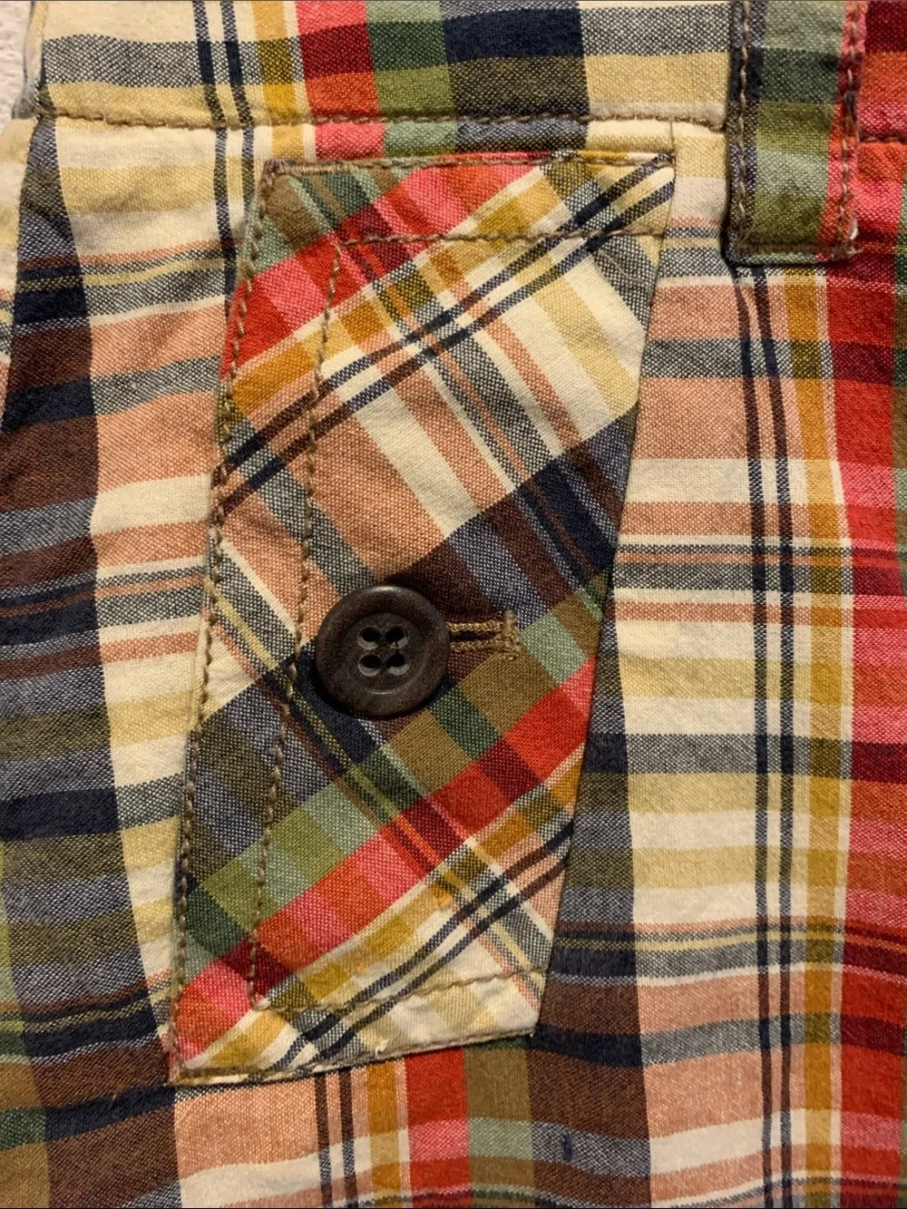 J. Crew 2000’s Madras Multicolor Plaid Button-Front Mini Skirt Preppy Y2K Size 6